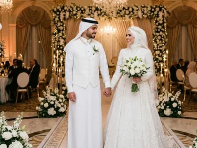 The Sacred Bond: Understanding the Islamic Marriage Ceremony Nikah and Its Spiritual Depth,a happy beautifull couple hold their hand.