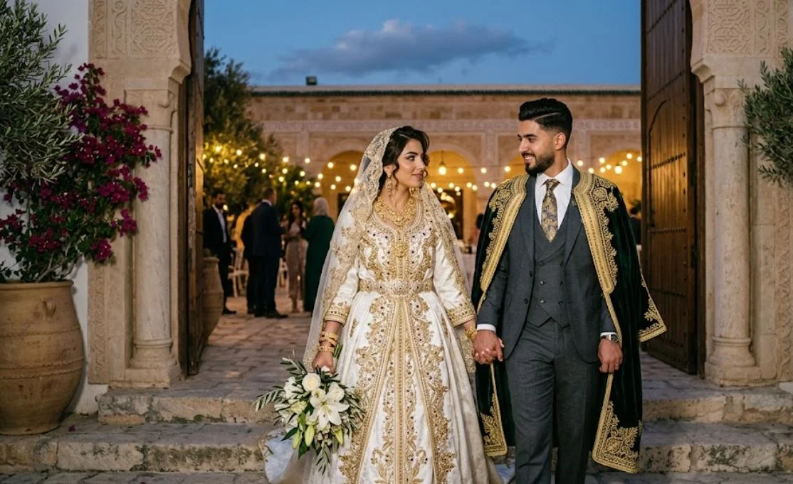 A Muslim couple engaging in respectful, open communication for halal matchmaking.