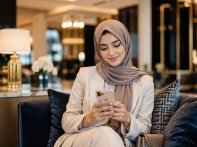 an image of british muslim modren young lady see her iphone .Single Muslims Manchester