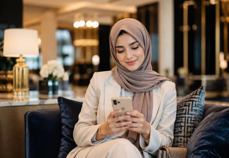 an image of british muslim modren young lady see her iphone .Single Muslims Manchester